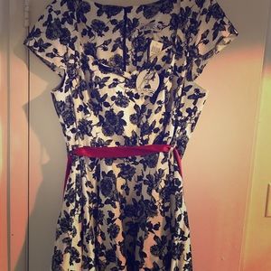 Black and white floral dress